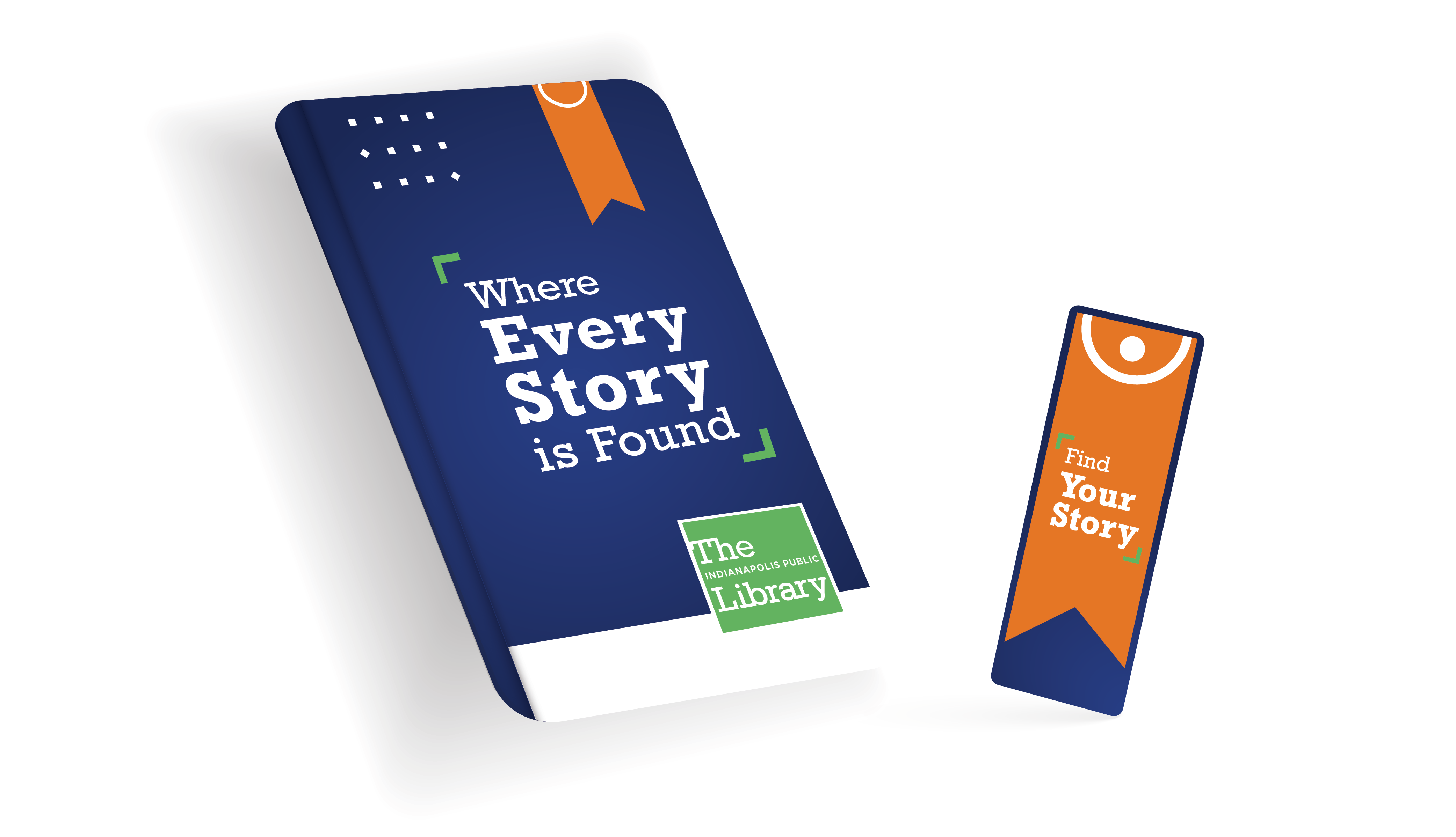 Rendering of Indianapolis Public Library card and key fob featuring the words "where every story is found." Rendering of Indianapolis Public Library card and key fob featuring the words "where every story is found."