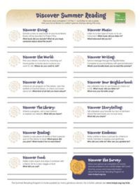 2025 Summer Reading School Age Discover Activities