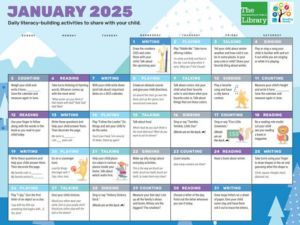 January 2025 Early Literacy Calendar